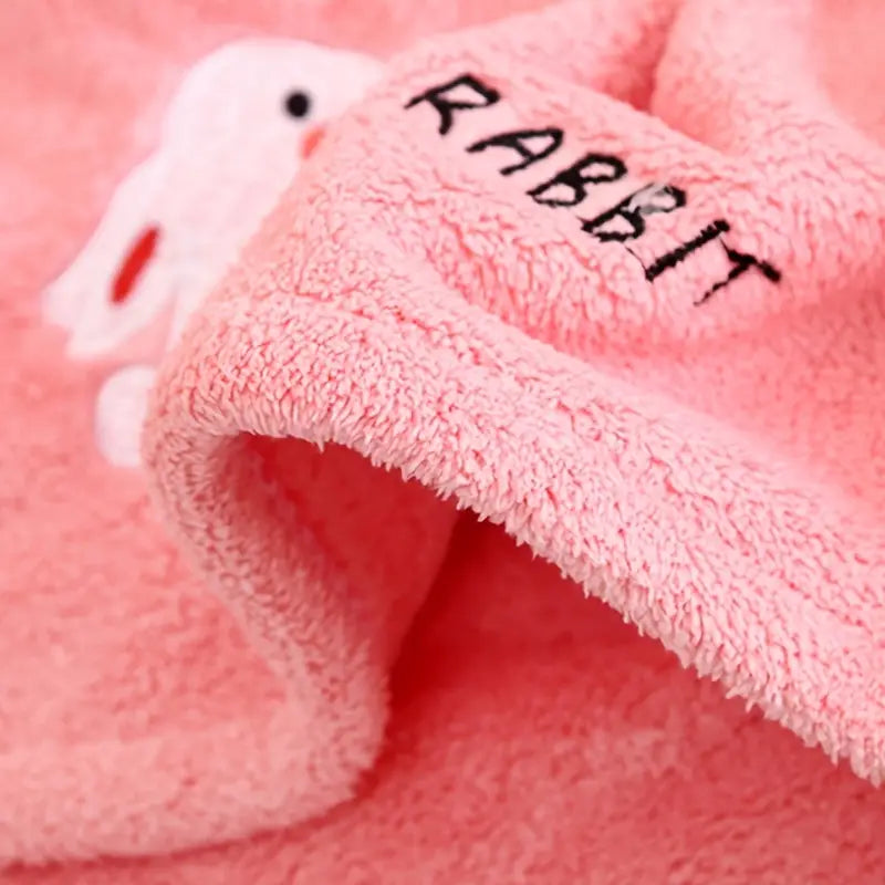 Embroidered Coral Cartoon Hair Drying Cap for Adults