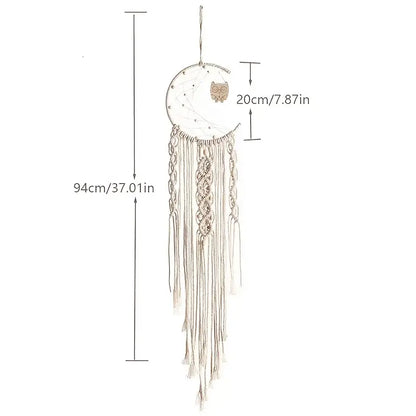 Braided Dream Catcher with Owl Pendant for Home Decor