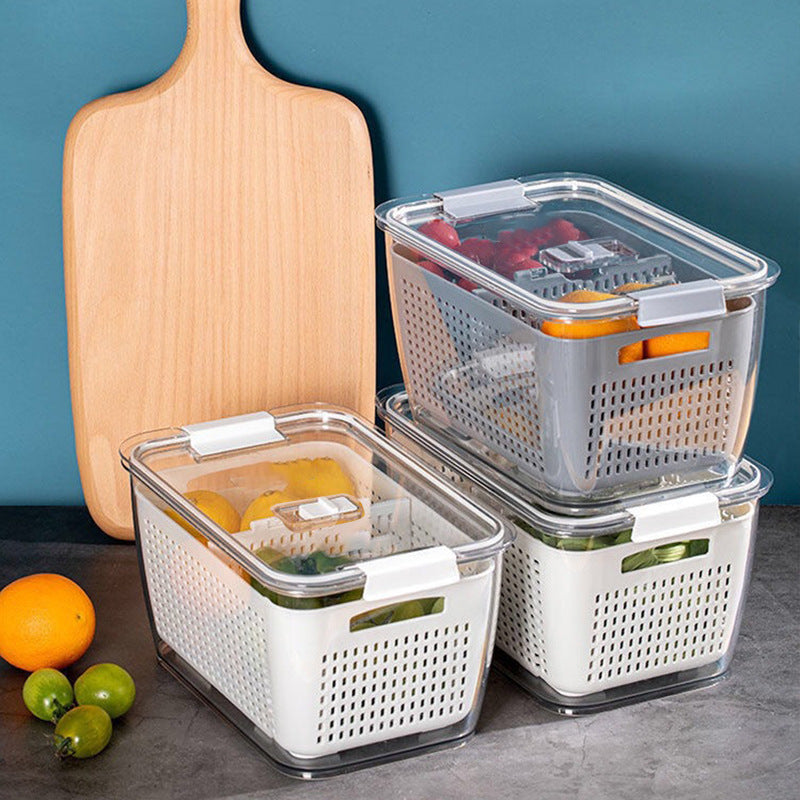 Double Layer Transparent Refrigerator Fresh Box