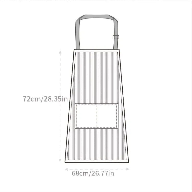 Adjustable Cotton and Linen Kitchen Apron with Pockets
