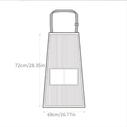 Adjustable Cotton and Linen Kitchen Apron with Pockets