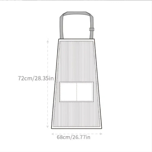 Adjustable Cotton and Linen Kitchen Apron with Pockets