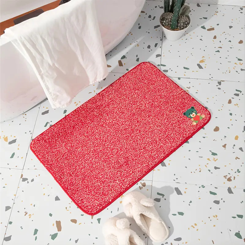 1pc Pink Absorbent Soft Bathroom and Kitchen Mat