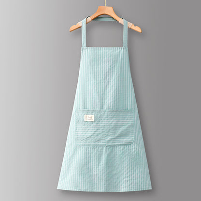Adjustable Cotton and Linen Kitchen Apron with Pockets