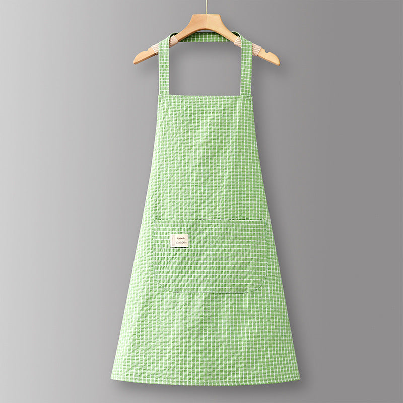 Adjustable Cotton and Linen Kitchen Apron with Pockets
