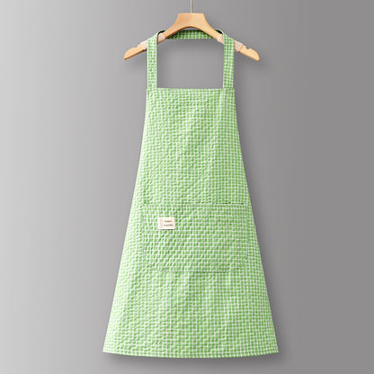 Adjustable Cotton and Linen Kitchen Apron with Pockets