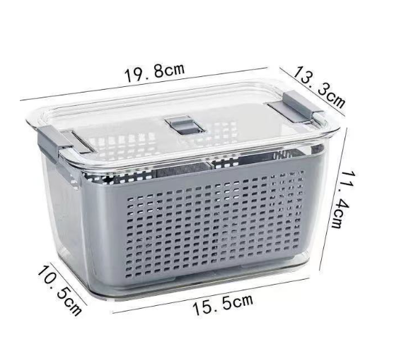 Double Layer Transparent Refrigerator Fresh Box