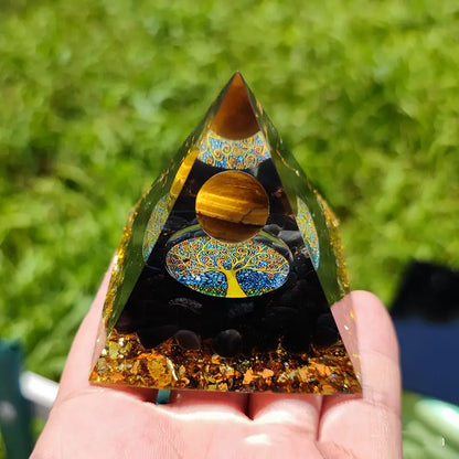 Energize Your Life with 5cm Orgonite Pyramid Sculpture
