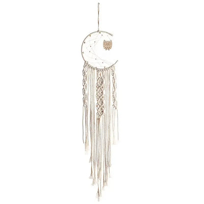 Braided Dream Catcher with Owl Pendant for Home Decor